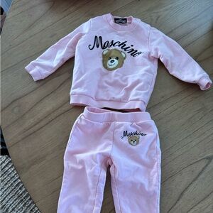 Moschino Pink Teddy Sweatshirt and Jogger Set